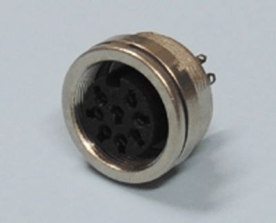 DIN-chassikontakt med skruvlåsning 8-polig hona