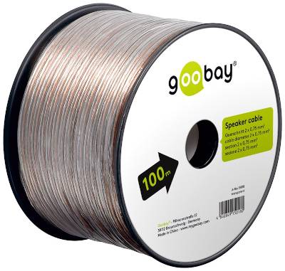 Högtalarkabel 2x0,75mm² klar CCA 100m/rulle