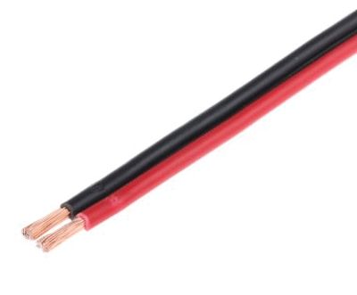Högtalarkabel 2x1,0mm² röd/svart CU