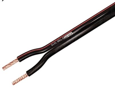 Högtalarkabel 2x1,0mm² svart CU