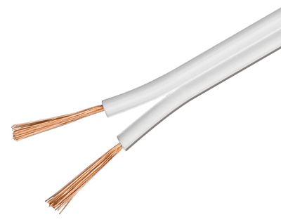 Högtalarkabel 2x1,5mm² vit CCA
