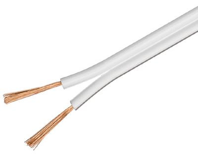 Högtalarkabel 2x2,5mm² vit CCA