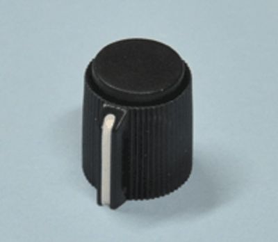 Plastknopp 6,35 mm/13 mm svart/svart