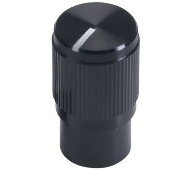 Enhetshuv svart plast/aluminium 6mm/10,7x19mm (FC7257)