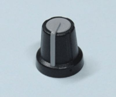 Enhetshandtag, plast/gummi 6mm/16mm svart/grå *