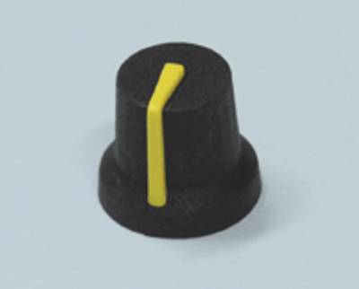 Enhetshandtag plast/gummi 6mm/15,8mm svart/gul