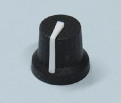 Enhetshandtag plast/gummi 6mm/15,8mm svart/vit