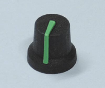 Enhetshandtag plast/gummi 6mm/15,8mm svart/grön