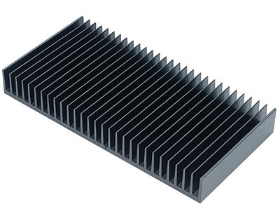 Kylplatta 1,1°K/W 100x200x25mm svart (KS200-100E)