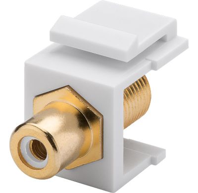 Adapterkontakt RCA-hona/F-kontakt hona vit *