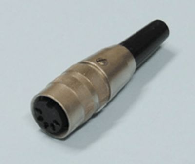 DIN-förlängningskontakt med skruvlåsning 5-polig 45° hona