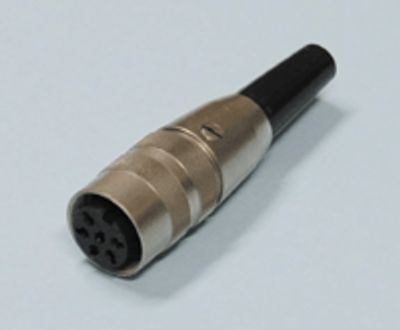 DIN-förlängningskontakt med skruvlåsning 6-polig hona