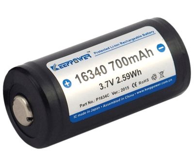 Li-Ion-batteri 3,7V 700mAh 2/3A (16340)