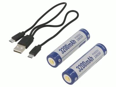 Li-Ion-batteri med USB-laddning 2 st/paket 3,6V 860mAh (P1832U)