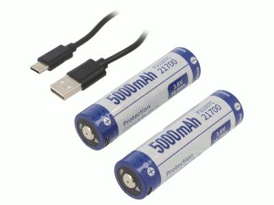 Li-Ion-batteri med USB-laddning 2 st/paket 3,6V 5000mAh (P2150TC)