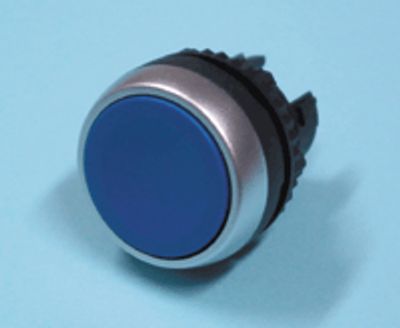 Knappmekanism, låsbar, blå