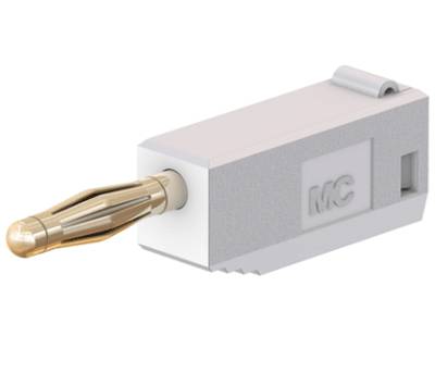 Bananplugg 2 mm vit