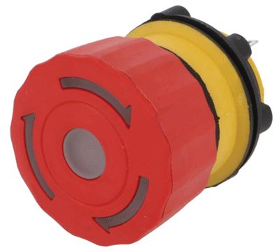 Nödstoppbrytare 1xNC/1xNO låsbar röd 1,5A 250Vac med LED-indikator