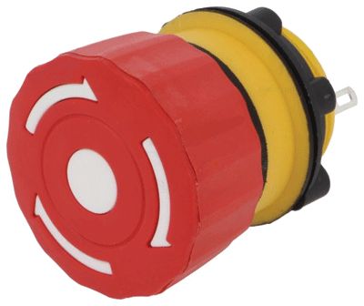 Nödstoppbrytare 1xNC/1xNO låsbar röd 1,5A 250Vac