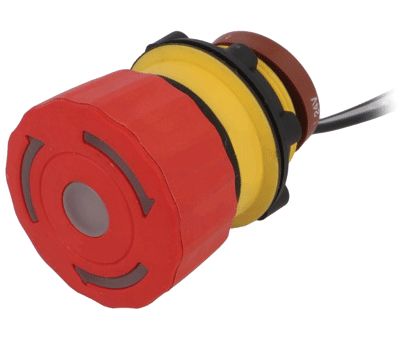 Nödstoppbrytare 1xNC låsbar röd 1,5A 250Vac med kablar