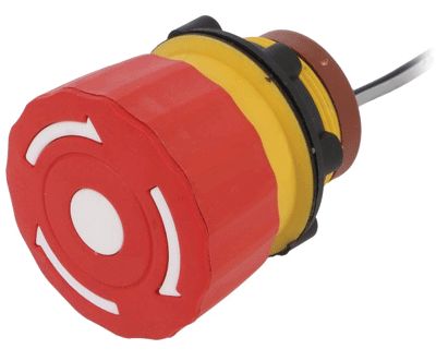 Nödstoppbrytare 1xNC låsbar röd 1,5A 250Vac med kablar