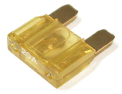 Maxi-säkringsinsats för platta, förgylld 20A 32Vdc gul (ZH272.G-2) *