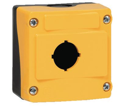Plastfodral för 1 styrknapp IP66 gul