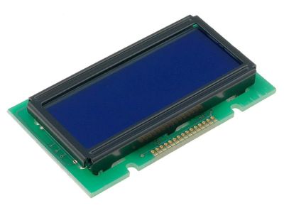 LCD-skärm ASCII 2x12 tecken med blå bakgrundsbelysning