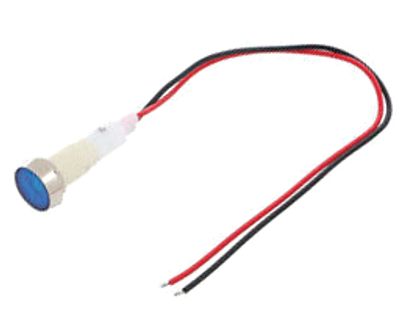 LED-märkeslampa med kablar 24Vac/dc blå 10mm (IND10P-24B-W)