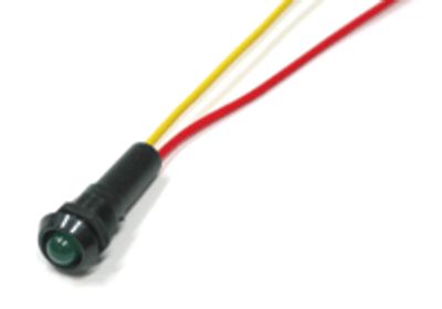 Blinkande LED-skyltlampa 12Vdc svart/grön LED *