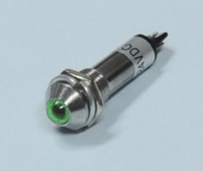 LED-indikatorlampa 12Vdc grön 8mm