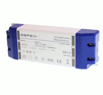Switchad strömkälla för LED-belysning 12Vdc 8,33A 100W (LNH10012CV)