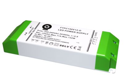 Strömkälla för LED-belysning med triac/transistordämpning 12Vdc 150W