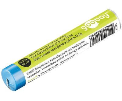 Blyfri lödtenn Sn95,5/Cu0,7/Ag3,5 1,0mm 12,5g