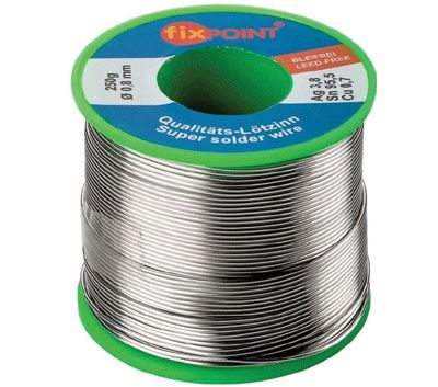 Blyfri lödtenn Sn95,5/Cu0,7/Ag3,8 0,8mm 250g