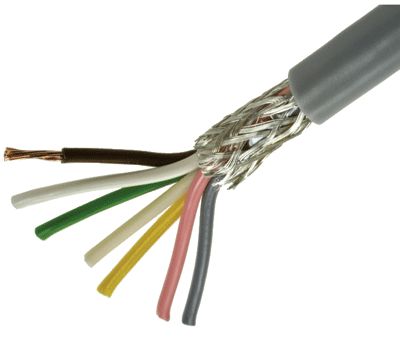 Multikärnkabel skyddad 6x0,5mm² grå