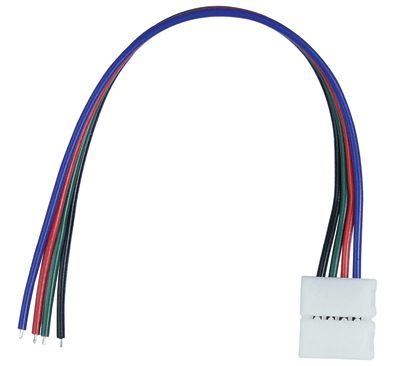 Anslutningskabel för LED-ljusslingor (RGB) 4-polig. För 10 mm slingor, 140 mm