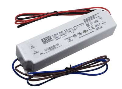 Strömkälla för hackare IP67 12Vdc 5A 60W (LPV-60-12)