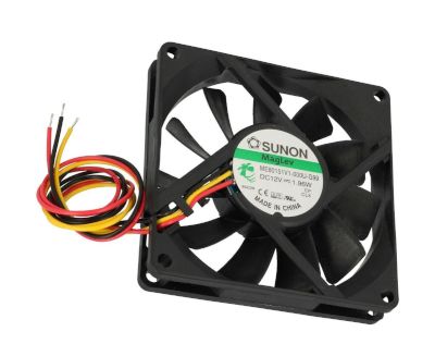 DC-fläkt med varvtalsmätare 80x80x15mm 12Vdc