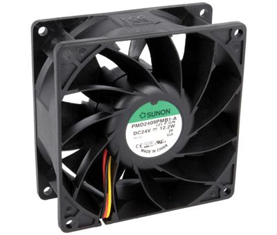 DC-enhetsfläkt med varvtalsmätare 92x92x38mm 24Vdc (PMD2409PMB1-A.(2).F.GN)