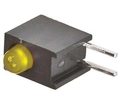 LED 3mm vinkel/för kretskort 2-2,4Vdc 6,5mcd gul (HLMP-3401-E00B2)