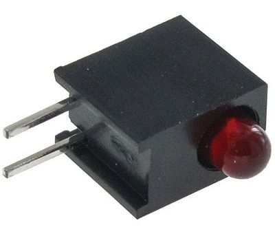 LED 3mm vinkel/för kretskort 1,5-2,4Vdc 3,4mcd röd (HLMP-1301-E00A2)