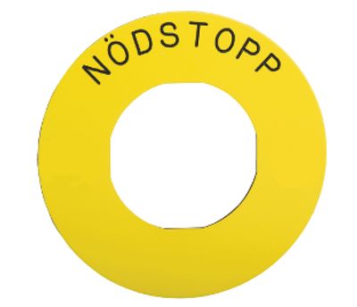 NÖDSTOPP-skylt för L21-seriens strömbrytare på svenska