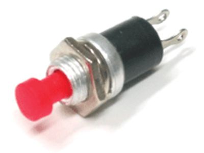 Tryckknapp, självåterställande 1xAV-(PÅ), 1A 125V, röd