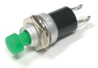 Tryckknapp, självåterställande 1xAV-(PÅ), 1A 125V, grön