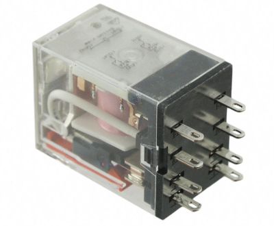 Effektrelä 2-växlande kontakter 12Vdc 10A