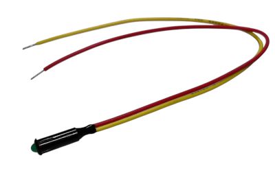 LED-märkeslampa 12Vdc svart/grön LED 4,4mm *