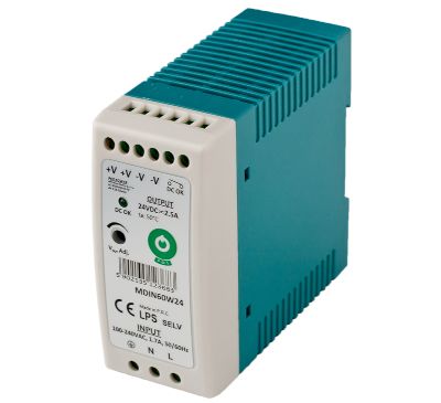 Kraftaggregat för hakmaskin DIN-skena 24Vdc 2,5A 60W