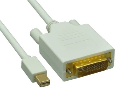 Mini-DisplayPort/DVI-anslutningskabel Dual-Link vit 3m