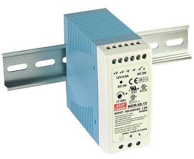 Krosskraftkälla för DIN-skena 12Vdc 5A 60W